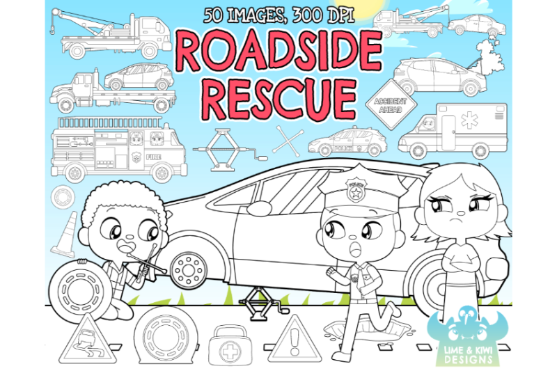roadside-rescue-digital-stamps-lime-and-kiwi-designs
