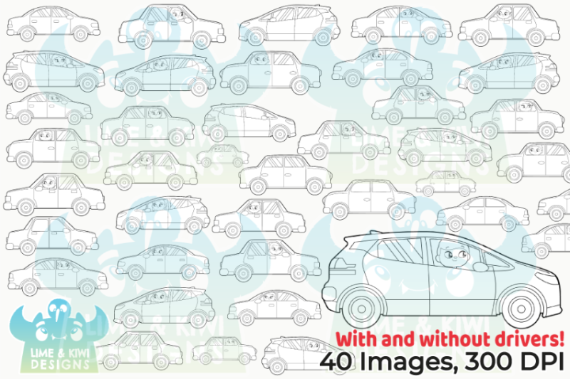 everyday-cars-digital-stamps-lime-and-kiwi-designs