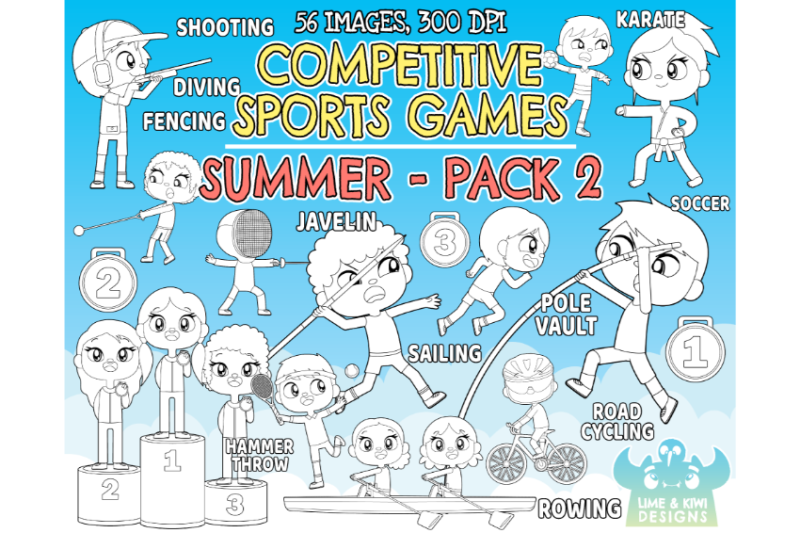 competitive-sports-games-summer-pack-2-digital-stamps