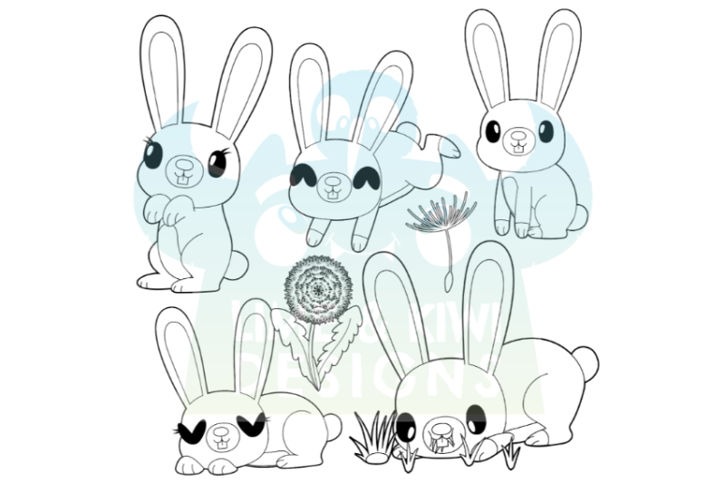rabbits-digital-stamps-lime-and-kiwi-designs