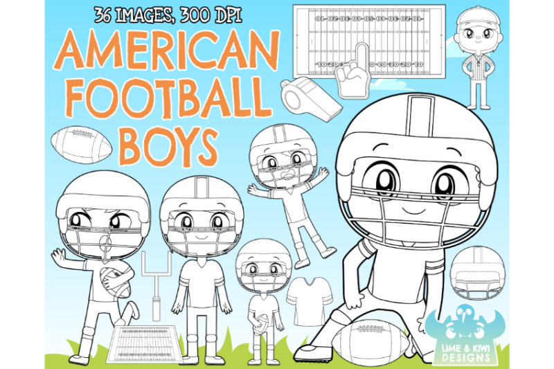 american-football-boys-digital-stamps-lime-and-kiwi-designs