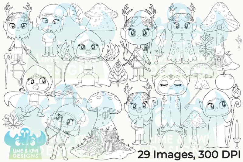 fantasy-elves-girls-digital-stamps-lime-and-kiwi-designs