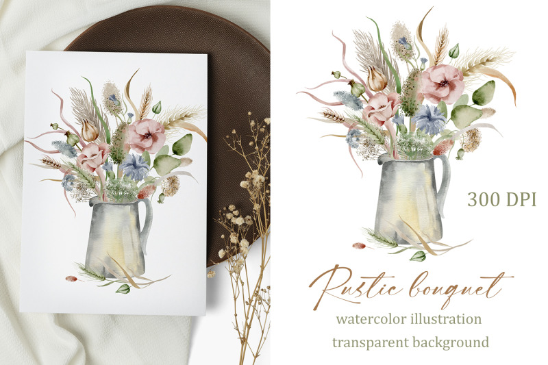rustic-bouquet-wildflower-sublimation-png