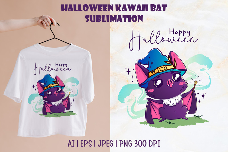 kawaii-halloween-bat-sublimation-design