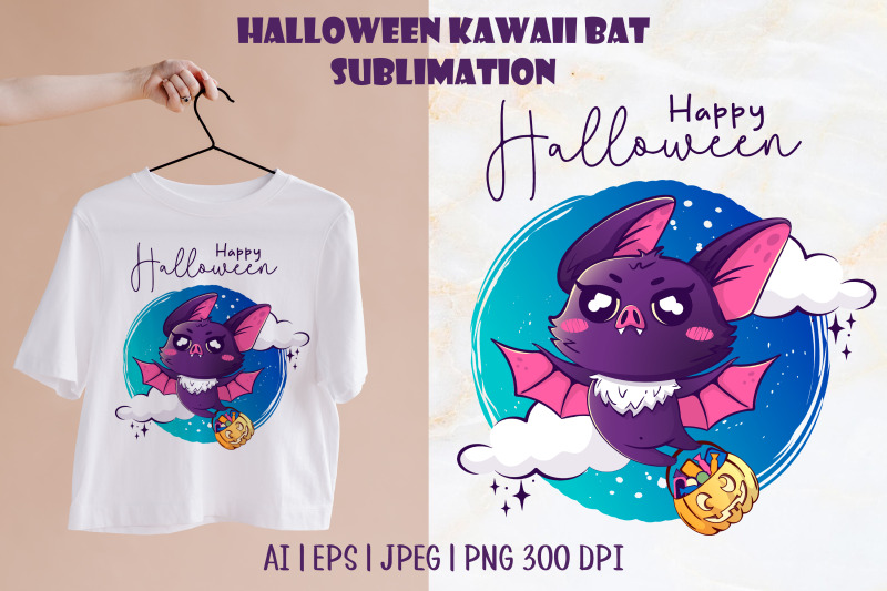 kawaii-halloween-bat-sublimation-design