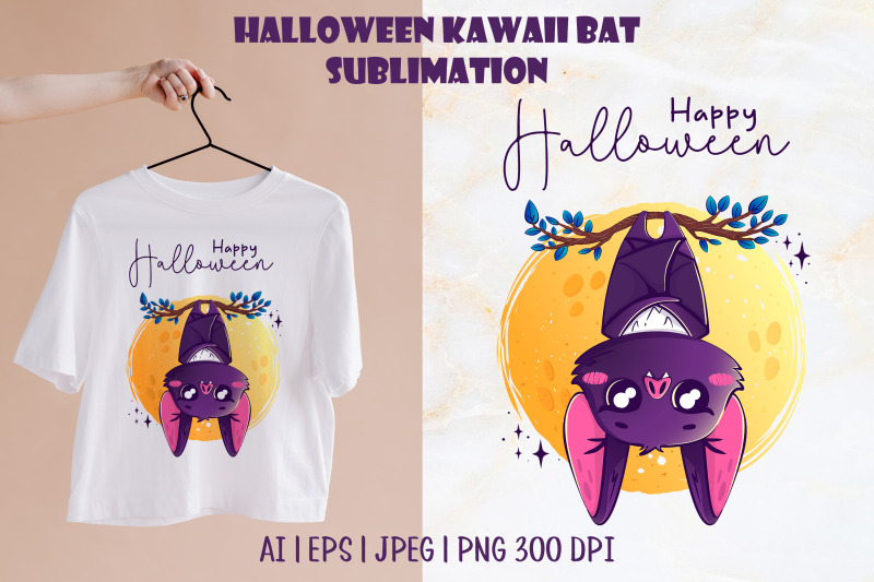 kawaii-halloween-bat-sublimation-design