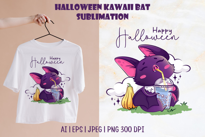 kawaii-halloween-bat-sublimation-design