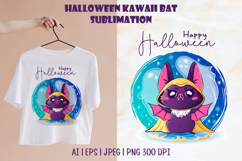 kawaii-halloween-bat-sublimation-design