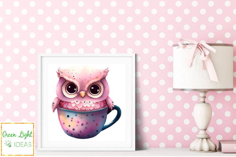 valentines-day-pink-owls-in-cups-clipart-cute-owl-sublimation-graphic