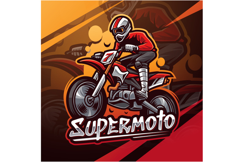 super-moto-esport-mascot-logo-design