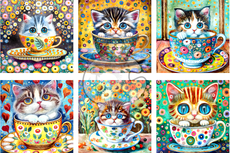 teacup-kittens-transparent-watercolor-paintings