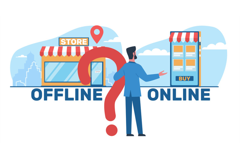 male-businessman-chooses-between-online-and-offline-business-shop-on