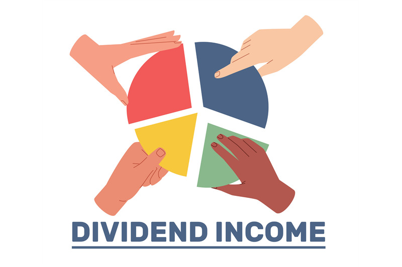 dividend-income-hands-take-their-part-of-chart-received-from-investm