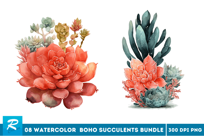 watercolor-boho-succulents-clipart-bundle