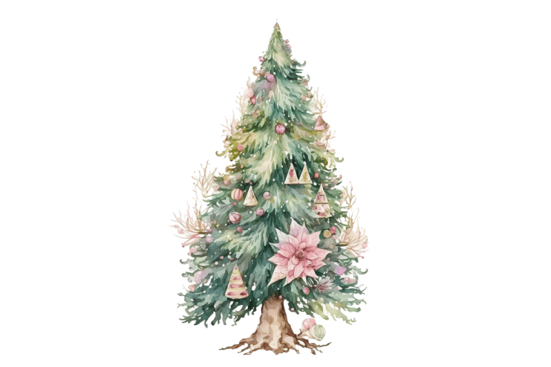 watercolor-fairy-christmas-trees-clipart-bundle