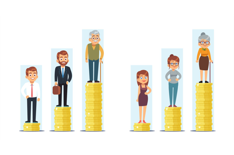 concept-of-pension-savings-people-standing-on-stack-of-coins-young-a