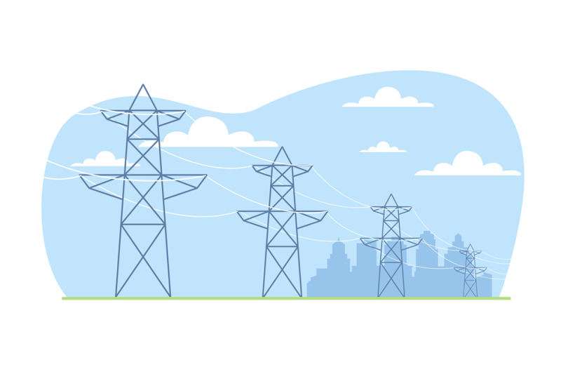 high-voltage-distribution-grid-supports-transmit-electrical-power-to-c