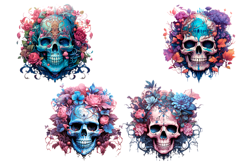 floral-skull-watercolor-clipart