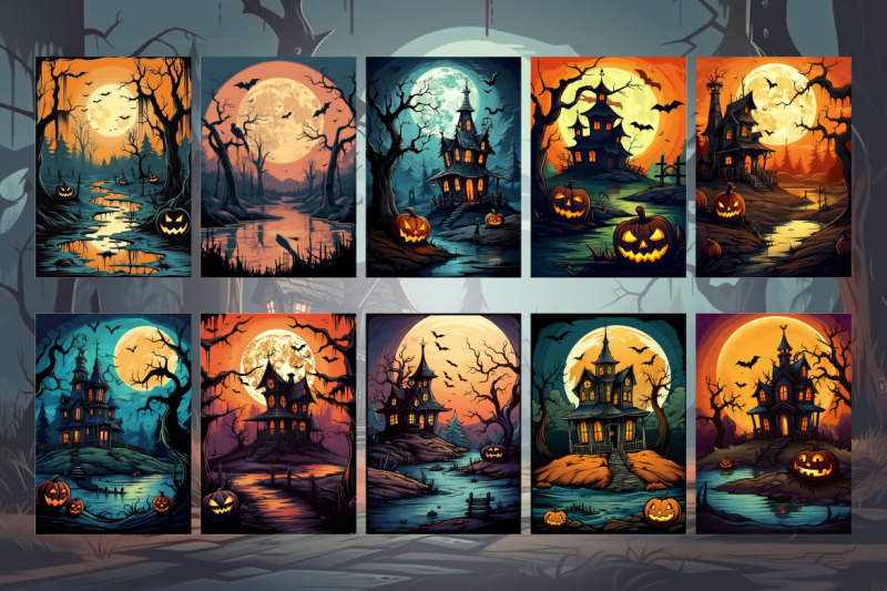 set-of-100-halloween-poster-big-collection-for-print