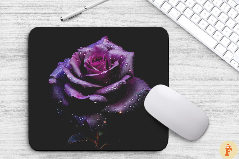 romantic-purple-rose-mouse-pad-design