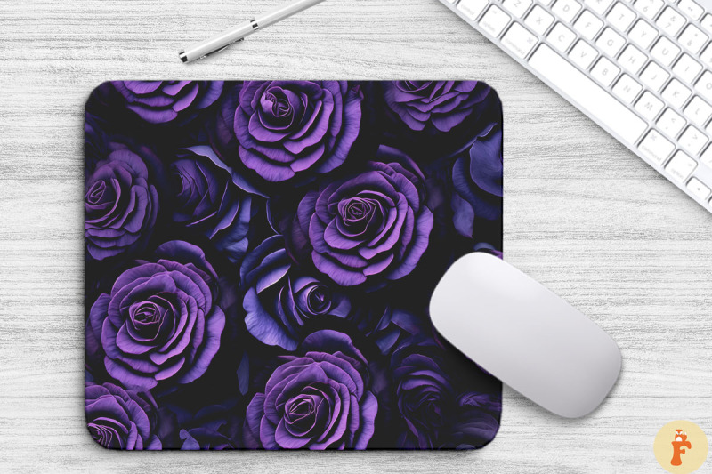 3d-purple-roses-pattern-mouse-pad-design