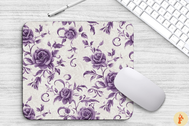 vintage-purple-roses-pattern-mouse-pad