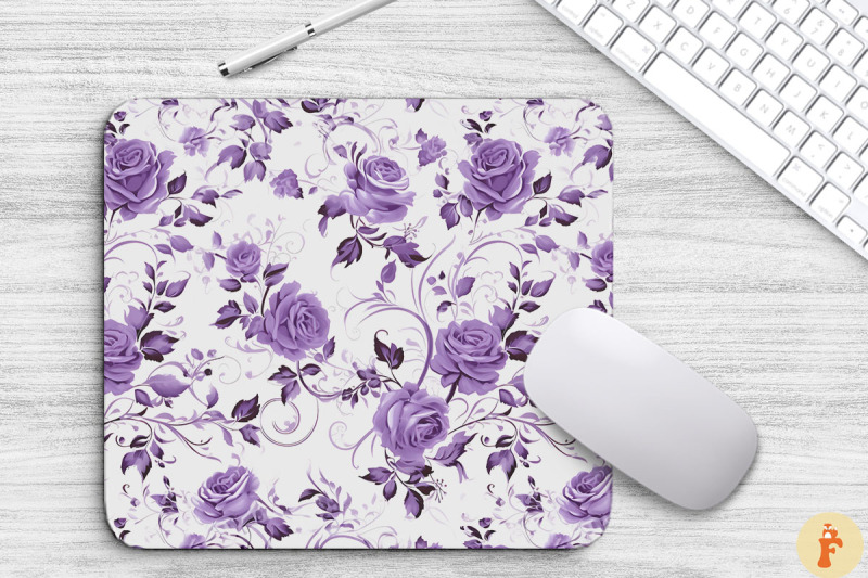 vintage-purple-roses-pattern-mouse-pad