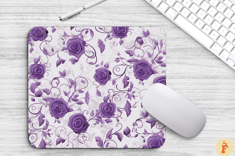 vintage-purple-roses-pattern-mouse-pad