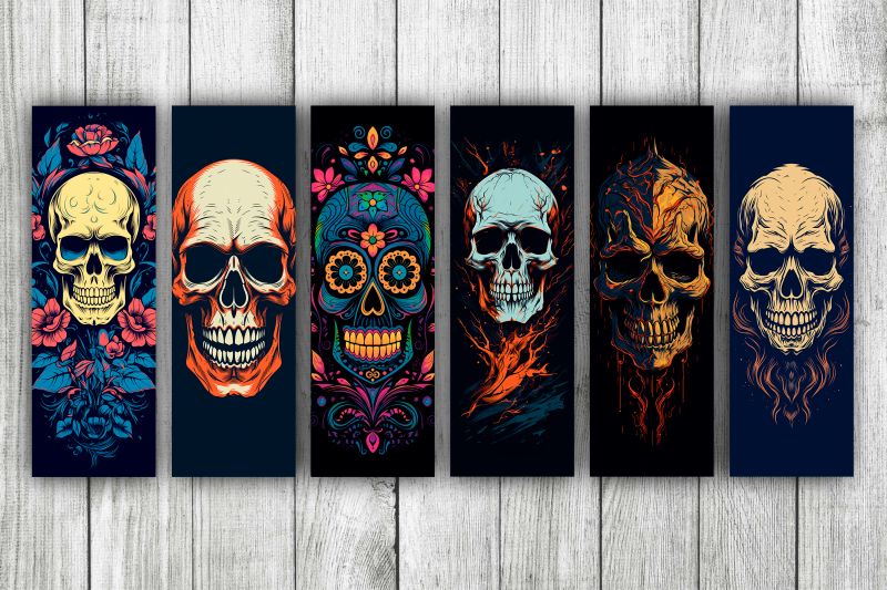 skull-bookmarks-printable-2x6-inch