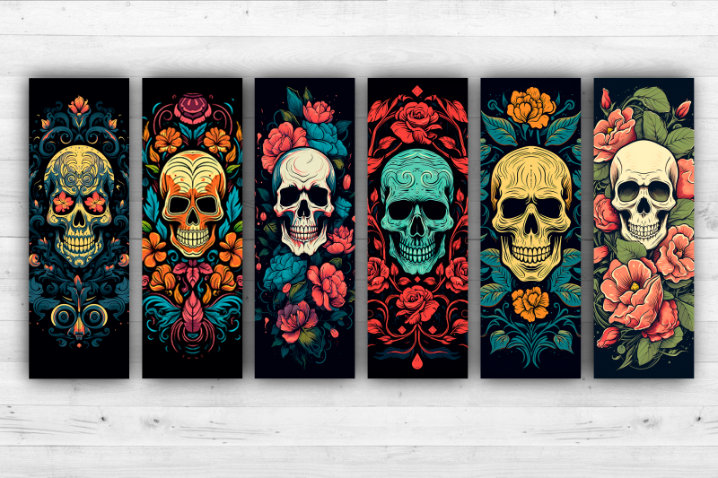 skull-bookmarks-printable-2x6-inch