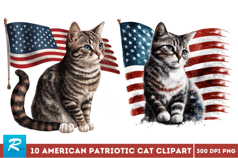 american-patriotic-cat-clipart-bundle