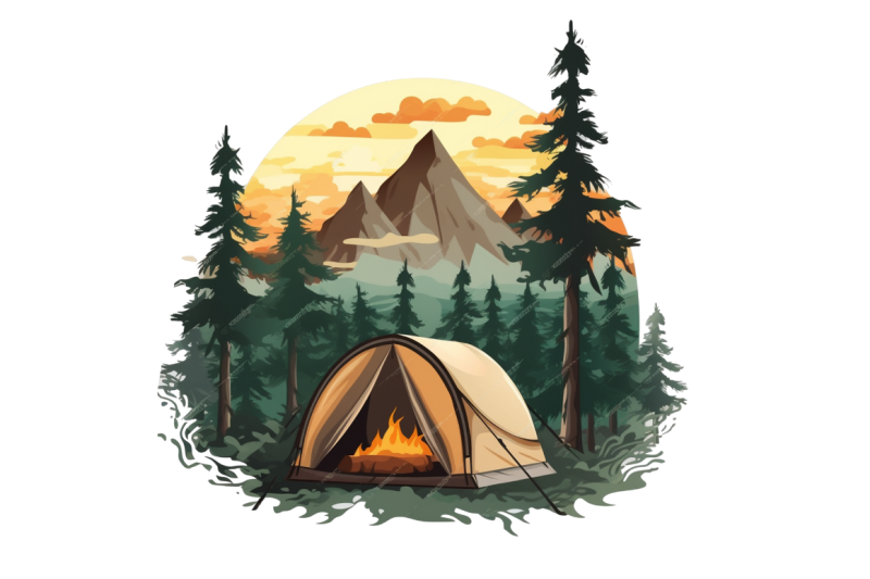 camping-mountain-clipart-bundle