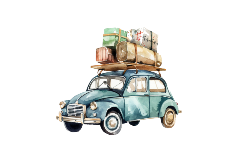watercolor-travel-car-clipart-bundle