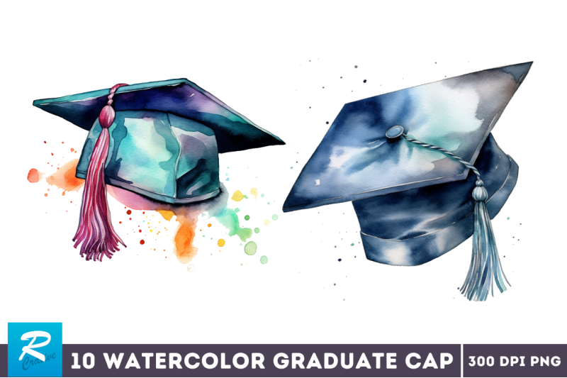 watercolor-graduate-flower-clipart-bundle