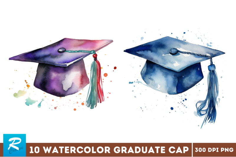 watercolor-graduate-flower-clipart-bundle