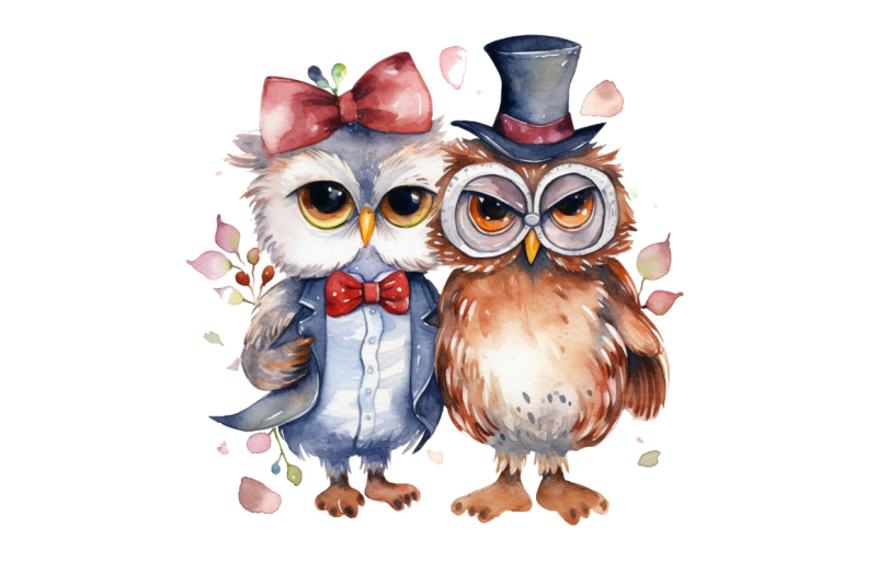 watercolor-cute-couple-owl-clipart-bundle