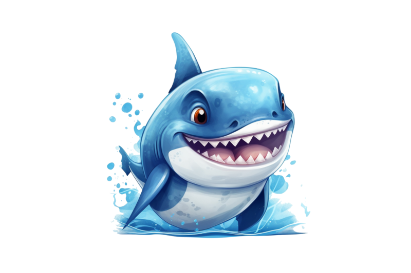watercolor-cute-shark-clipart-bundle
