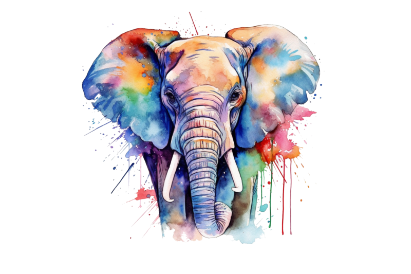 watercolor-colorful-elephant-clipart-bundle