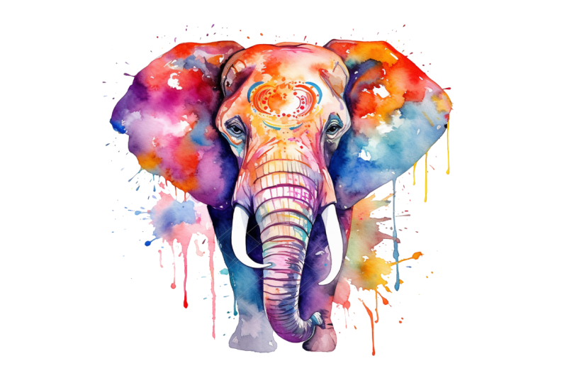 watercolor-colorful-elephant-clipart-bundle