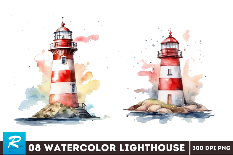 watercolor-lighthouse-sublimation-bundle