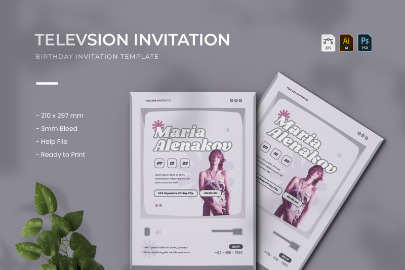 televsion-birthday-invitation