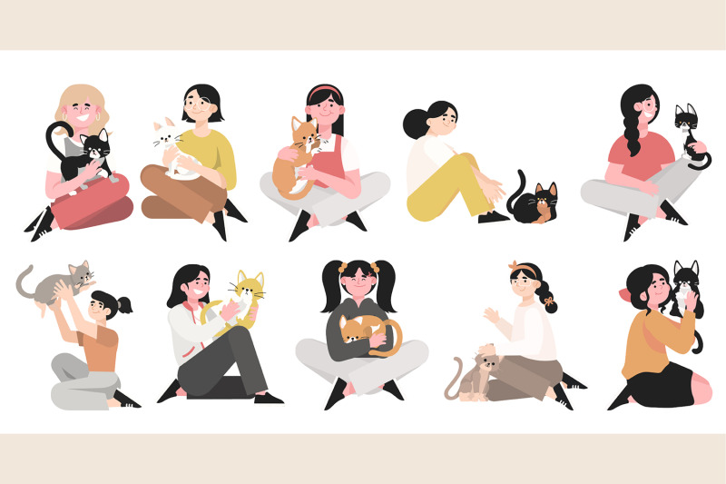 flat-girl-with-cat-illustration