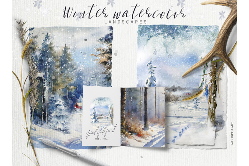 winter-watercolor-landscapes-christmas-snow-clipart