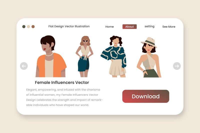 female-influencer-vector-illustration