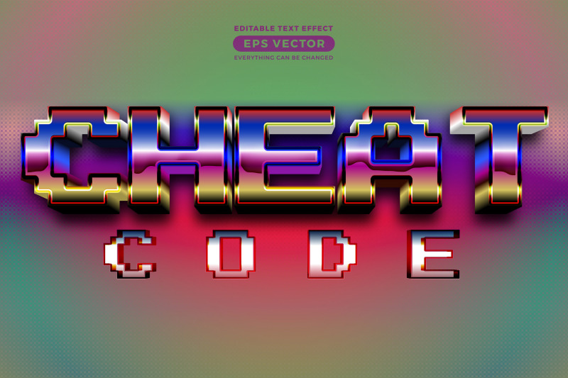 cheat-code-editable-text-style-effect-in-retro-look-design-with-experi