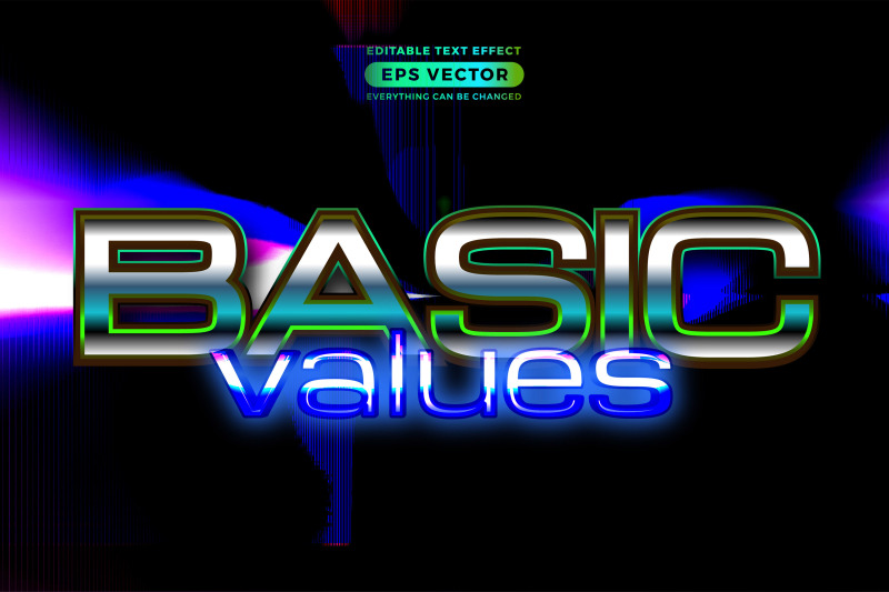 basic-values-editable-text-style-effect-in-retro-look-design-with-expe