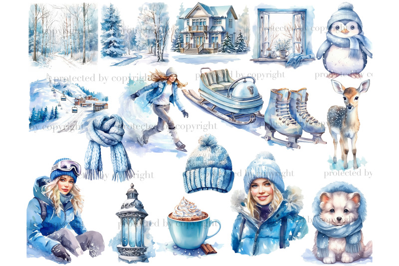 cold-winter-clipart-blue-christmas-png-bundle