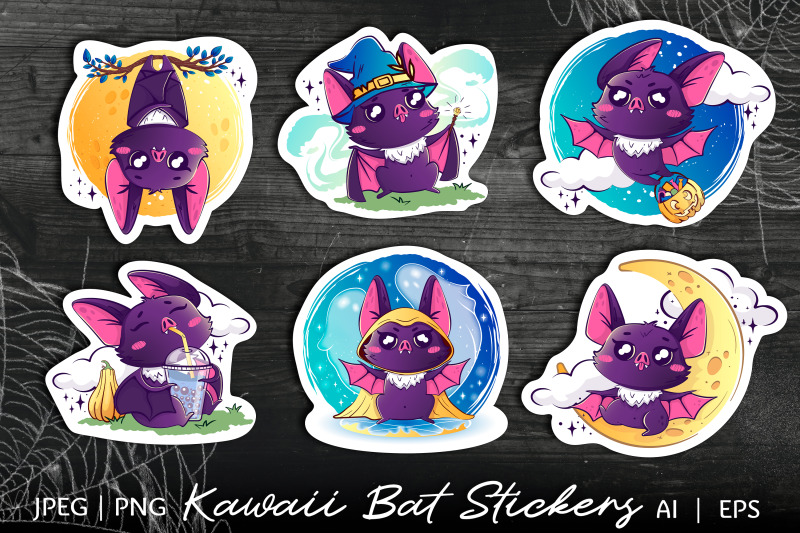 kawaii-halloween-bat-stickers-halloween-sticker-pack