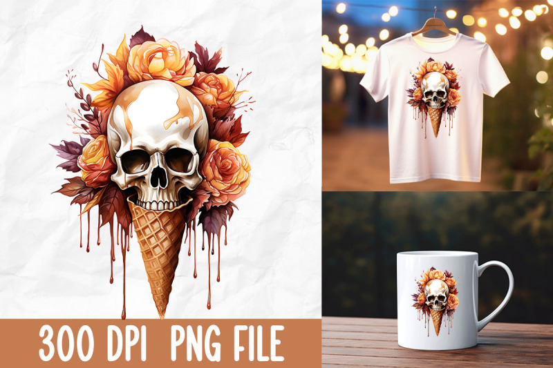 happy-halloween-skull-ice-cream-flower