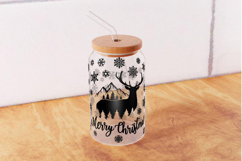 merry-christmas-deer-in-forest-16oz-glass-can-wrap-svg-png-dxf-winter